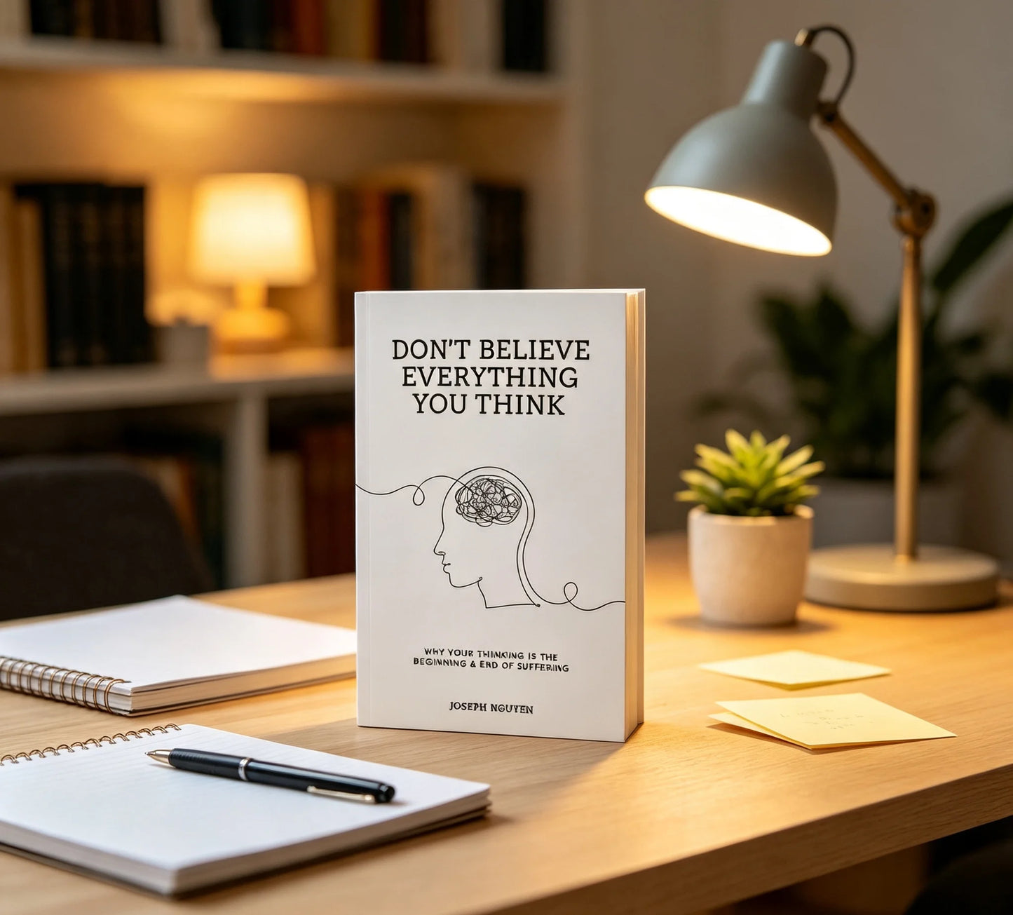 Mind Awareness Hardcover Notebook Minimal Line Art Brain Design Journal Mental Growth Self Reflection Writing Notebook