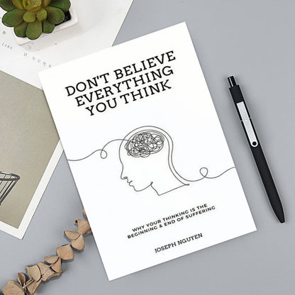 Mind Awareness Hardcover Notebook Minimal Line Art Brain Design Journal Mental Growth Self Reflection Writing Notebook