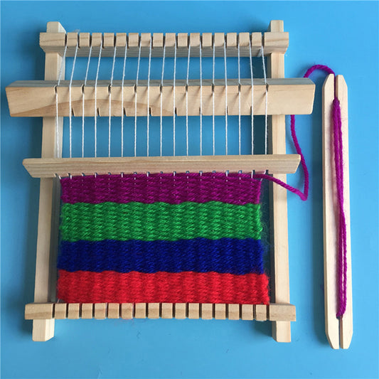 Hand Knitting: Wooden Weaving Loom Kit - Kids DIY Hand Knitting Craft