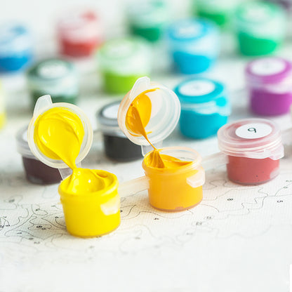 Cityscape Paint by Numbers Kit - Framed Canvas DIY Art