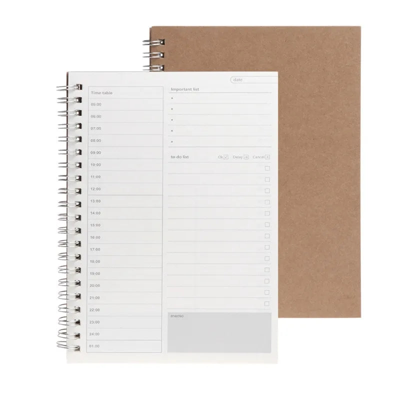 Planner Book Monthly Weekly Daily Agenda Schedule Blank Diary DIY Study Notebook Eco-friendly Paper Stationery School Supplies