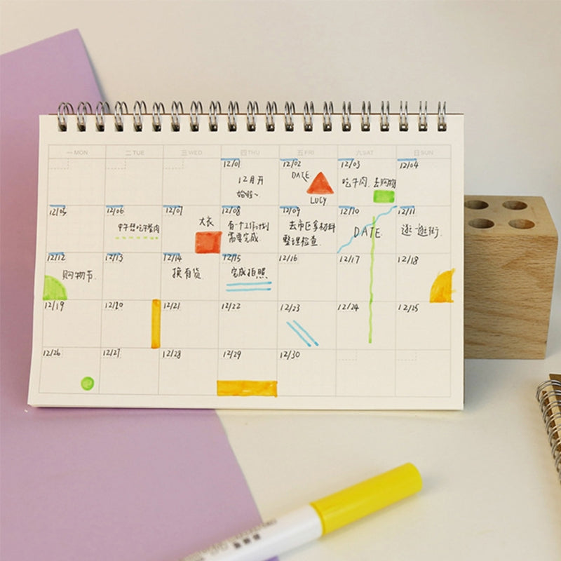 Planner Book Monthly Weekly Daily Agenda Schedule Blank Diary DIY Study Notebook Eco-friendly Paper Stationery School Supplies