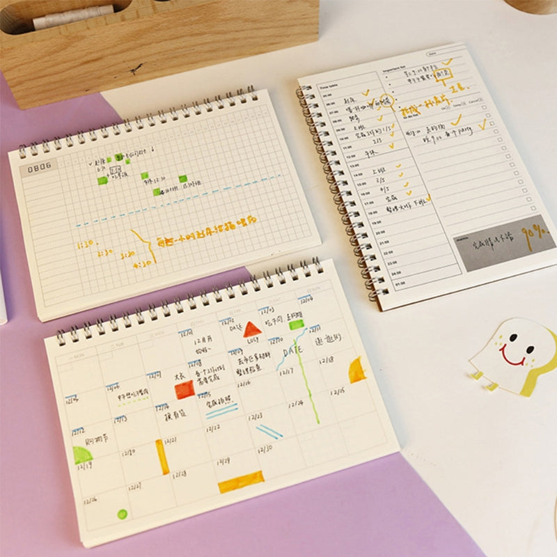 Planner Book Monthly Weekly Daily Agenda Schedule Blank Diary DIY Study Notebook Eco-friendly Paper Stationery School Supplies