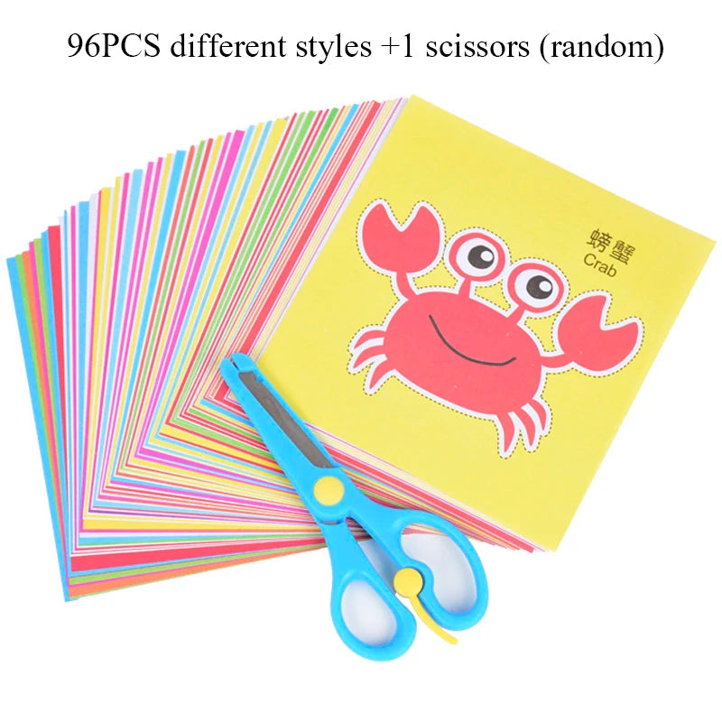 Educational Kids Craft: 96 Pcs Cartoon Paper Art Set
