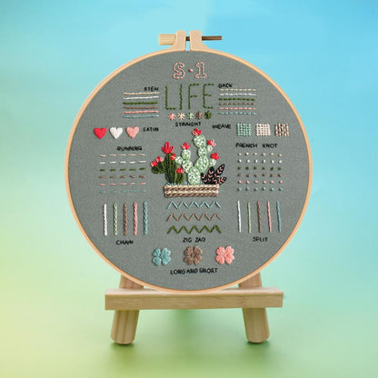 Embroidery Kit 3Pcs: Beginner's Cross Stitch Set with Hoop