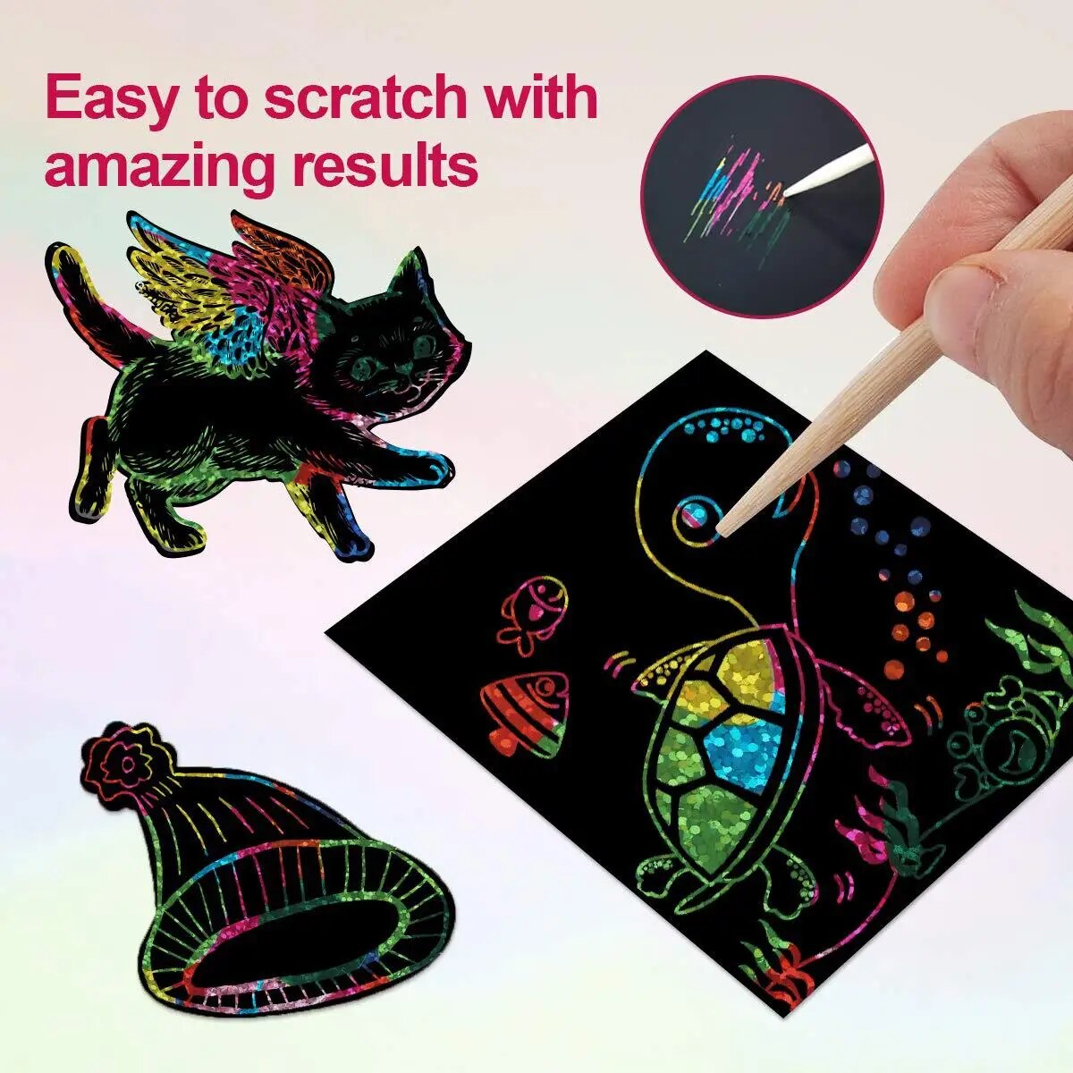 Dazzling Scratch Painting Kit - Parent-Child Interactive Fun