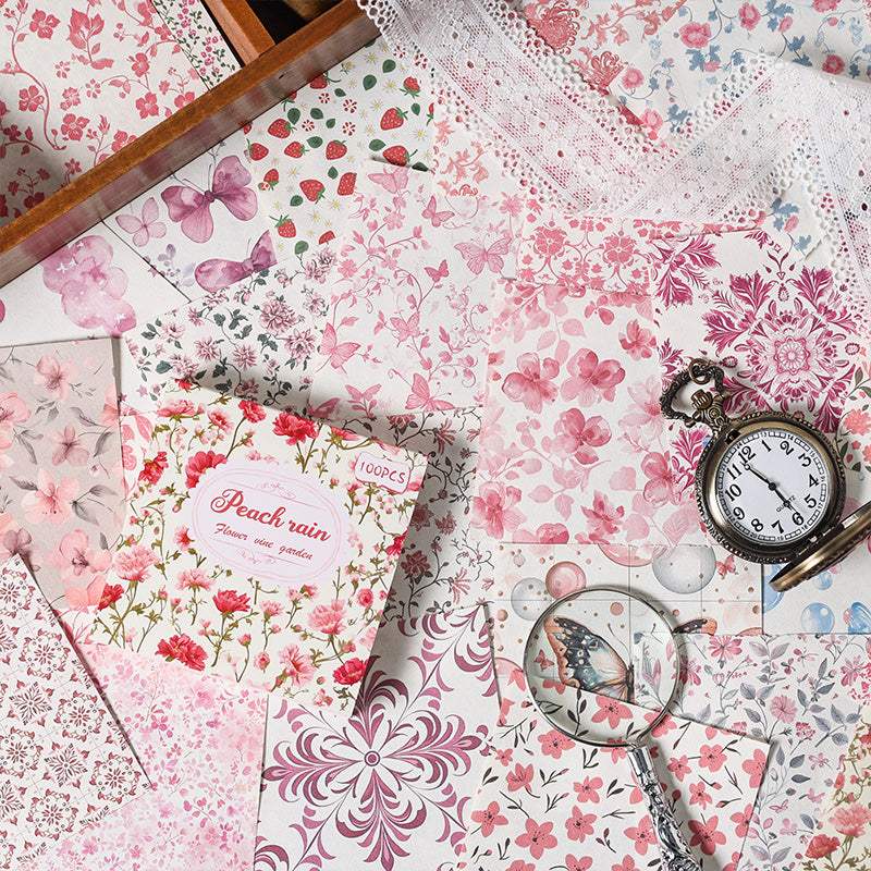 Scrapbooking Vintage Paper Set: 100pcs Retro Stationery & Scrapbooking