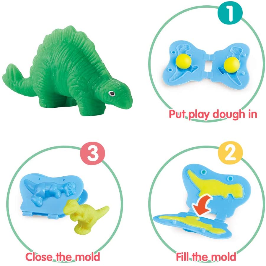 Playdough Dinosaur Set - Air Dry Clay & Molds for Kids