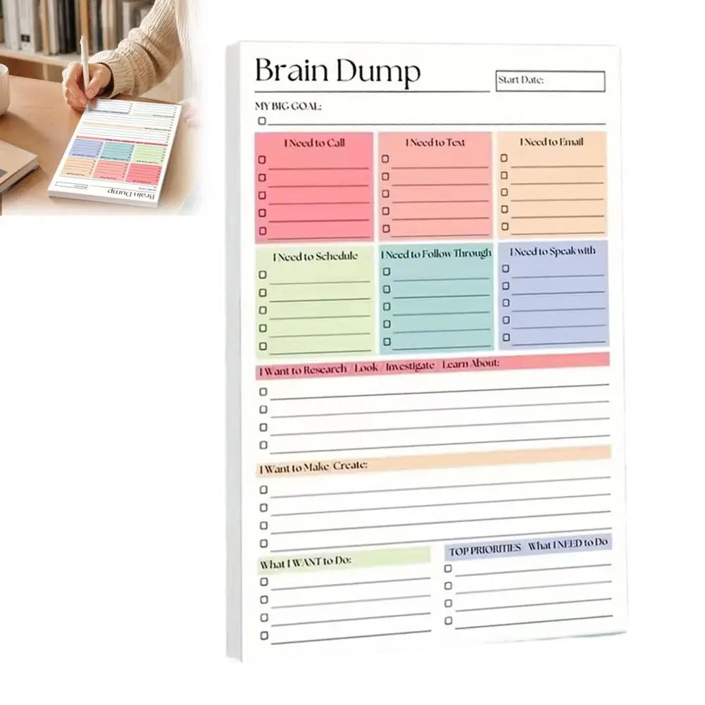 Professional Project Tracking Book A5 To-do List Notebook with 50 Pages Planner Brain Dump Journal Sturdy Binding for Scheduling