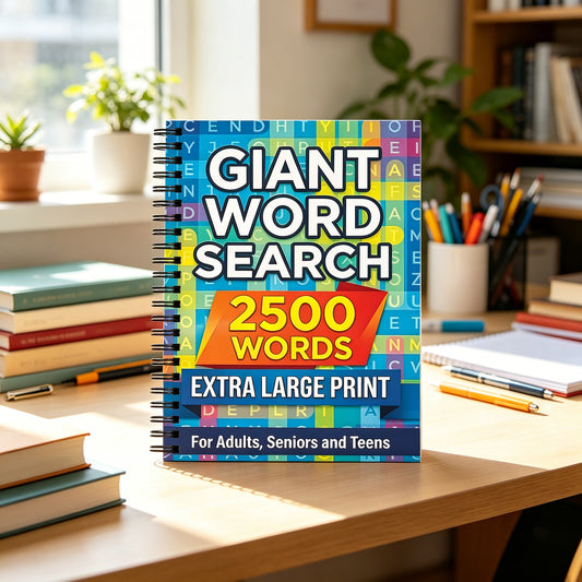 Giant Word Search Puzzle Book: 2500 Words, Extra Large Print