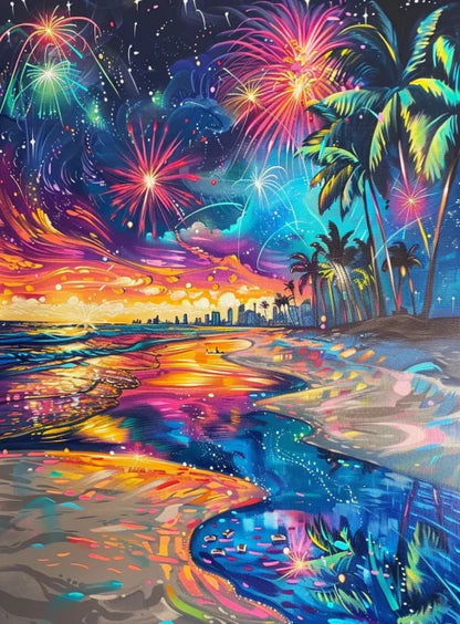 Paint By Numbers Kit 40x50cm - Beach Night Art for Adults