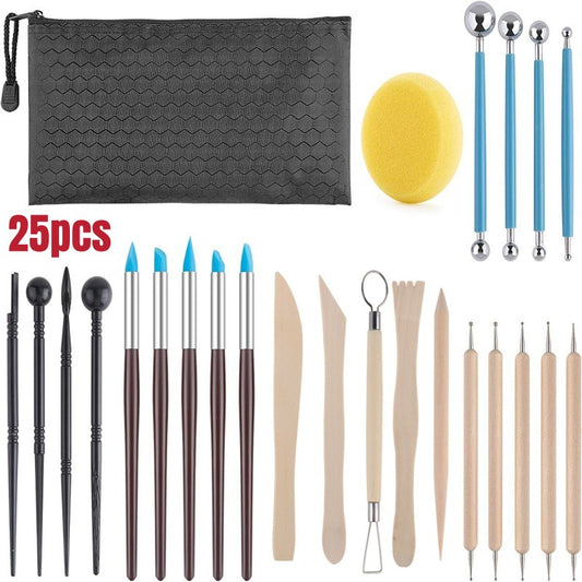 Clay Tools Kit 25 PCS: Sculpting & Ceramics for All Ages