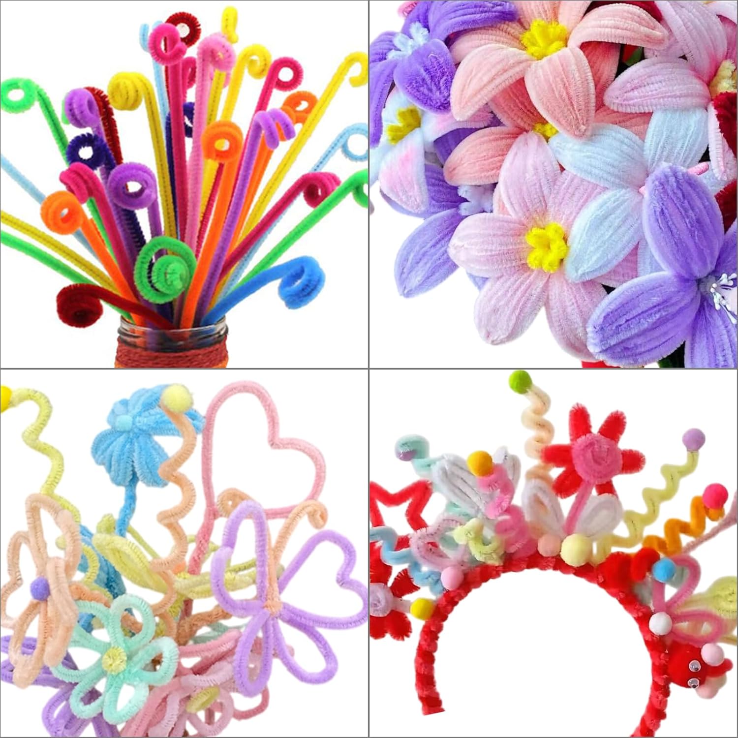 Pink Pipe Cleaners 100pcs - Craft Supplies & Chenille Stems