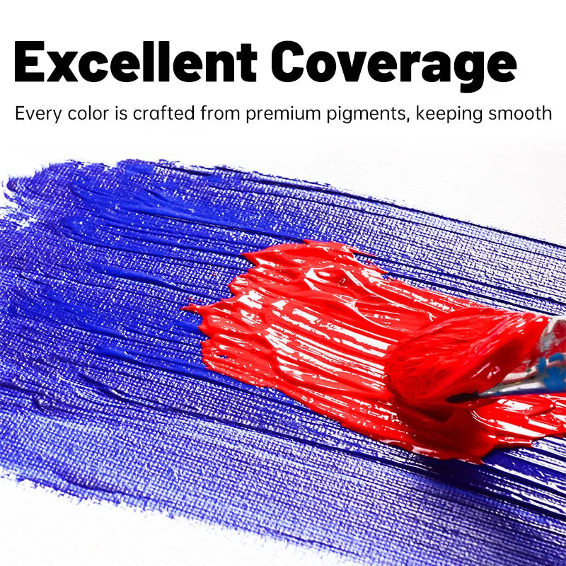 Acrylic Paint Set 12/18/24 Colors - Water-Proof Rich Pigments