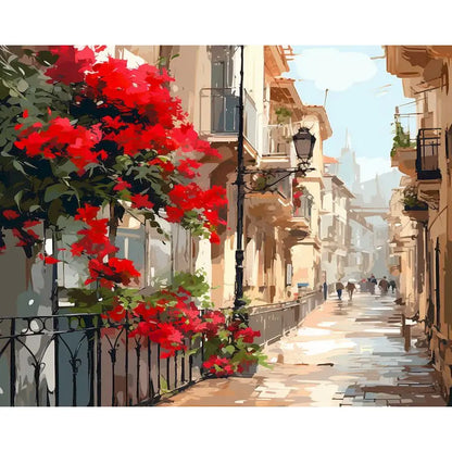 Cityscape Paint by Numbers Kit - Framed Canvas DIY Art