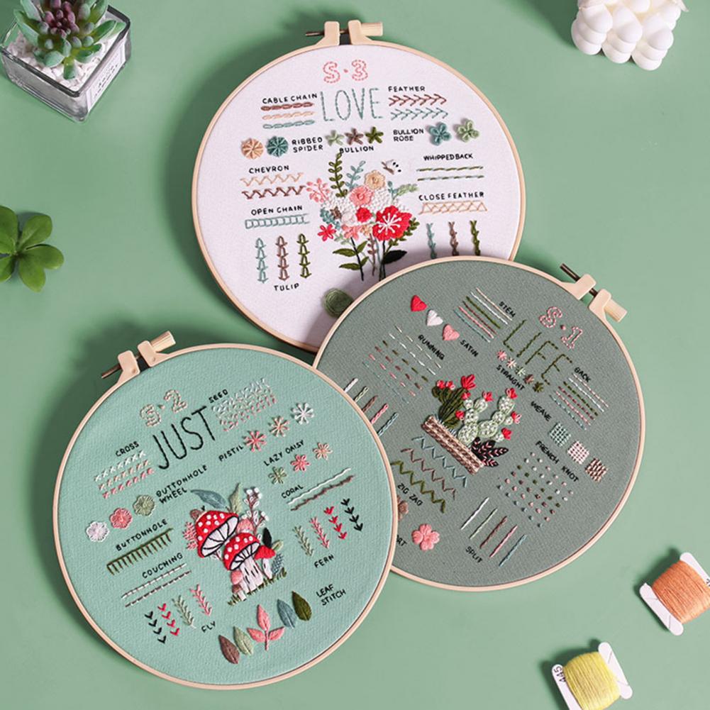 Embroidery Kit 3Pcs: Beginner's Cross Stitch Set with Hoop