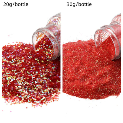 Glitters Sprinkles Powder: Colorful Hexagonal Nail Art