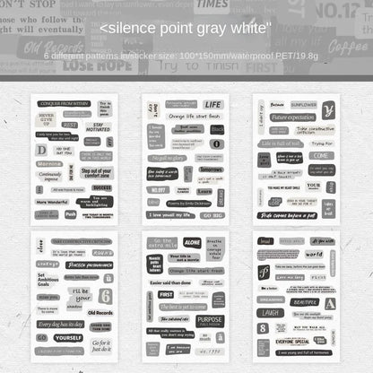 JIANWU Vintage Text PET Stickers - DIY Journal Stationery