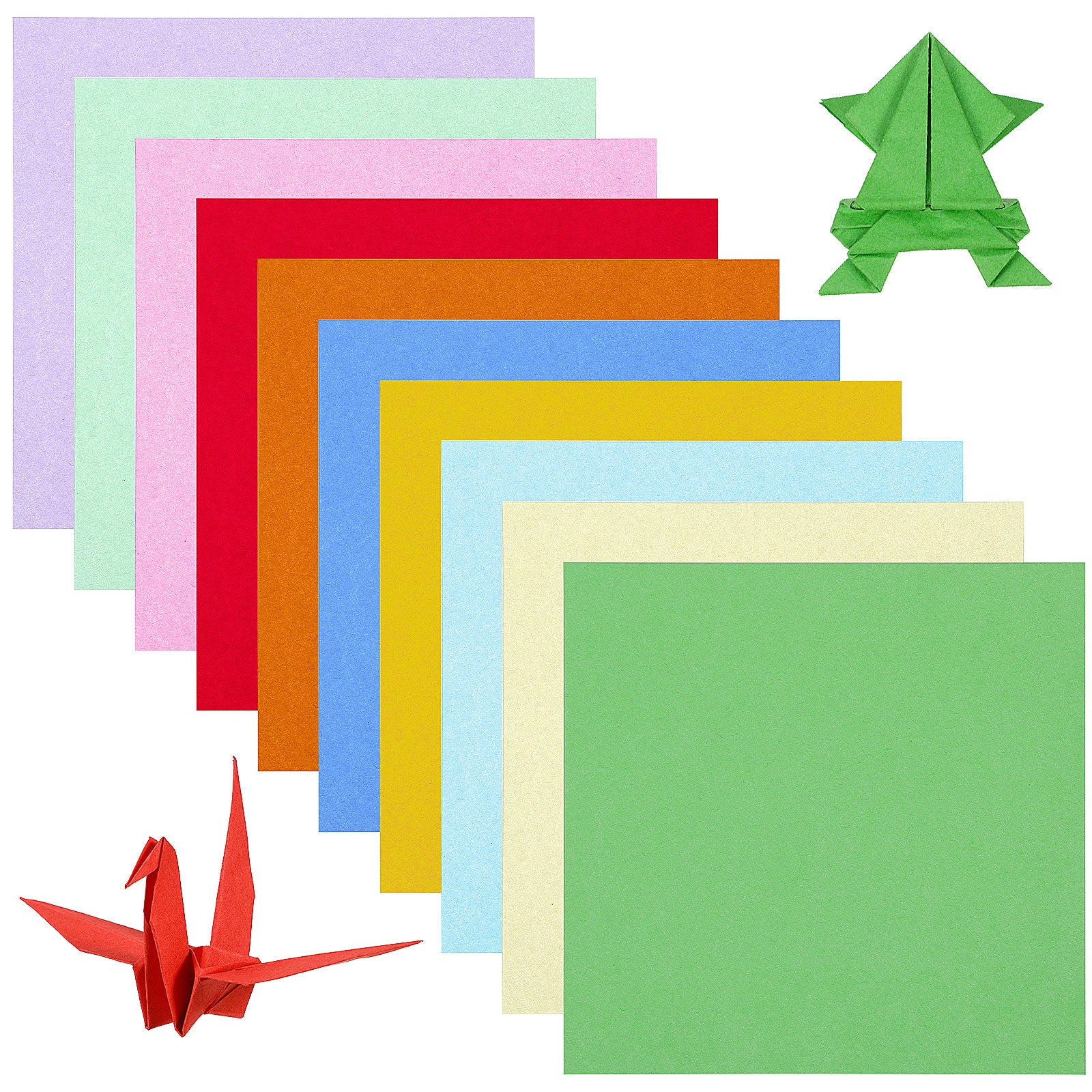 Colorful Origami Paper 100 Sheets - Smooth Wood Pulp for Crafts