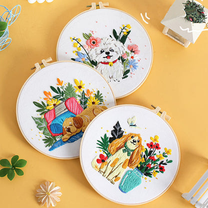 Embroidery Kit: Cute Floral Design, Complete DIY Set
