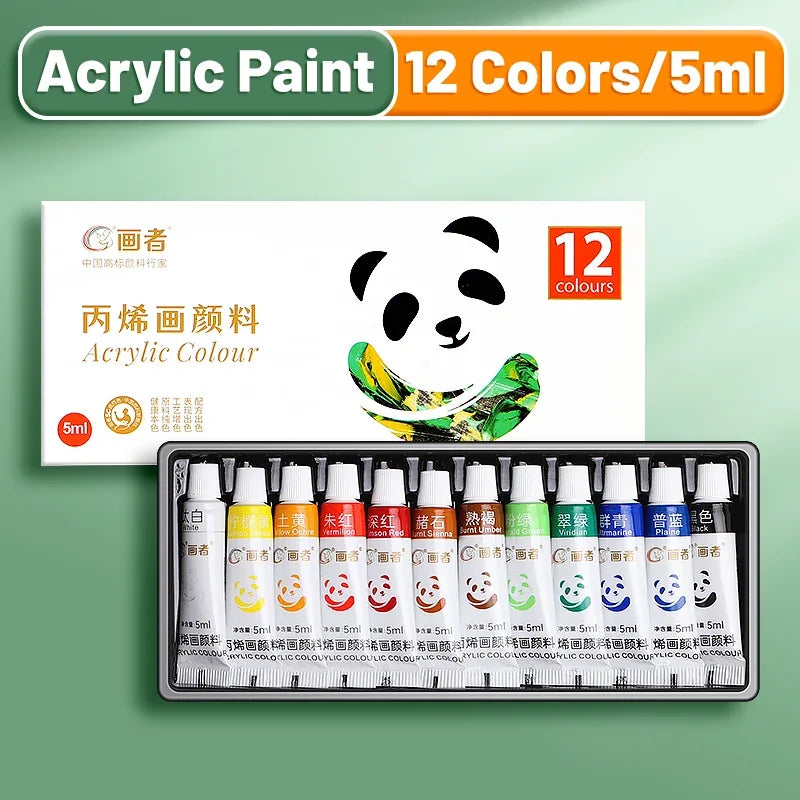 Acrylic Paint Set 12/18/24 Colors - Water-Proof Rich Pigments