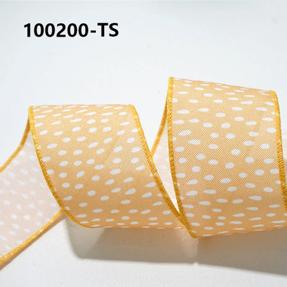Easter Wired Edge Ribbon 63mm - 5 Yards for DIY Crafts