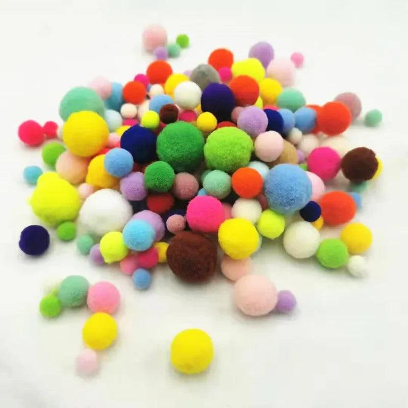 Warm Color Pompoms: DIY Craft Supplies for Kids