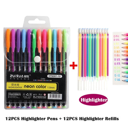 Gel Pens: Metallic Glitter Gel Pens 12/24Pcs for Art & Journals