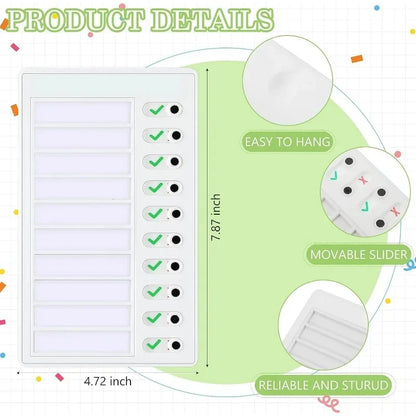 1 Set Kids Chore Tracker Kit | 5 Blank Detachable Cards + Punch Plastic Board, Daily Task & Schedule Planner