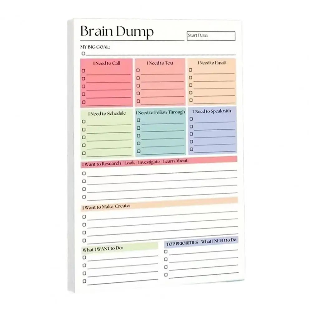 Professional Project Tracking Book A5 To-do List Notebook with 50 Pages Planner Brain Dump Journal Sturdy Binding for Scheduling