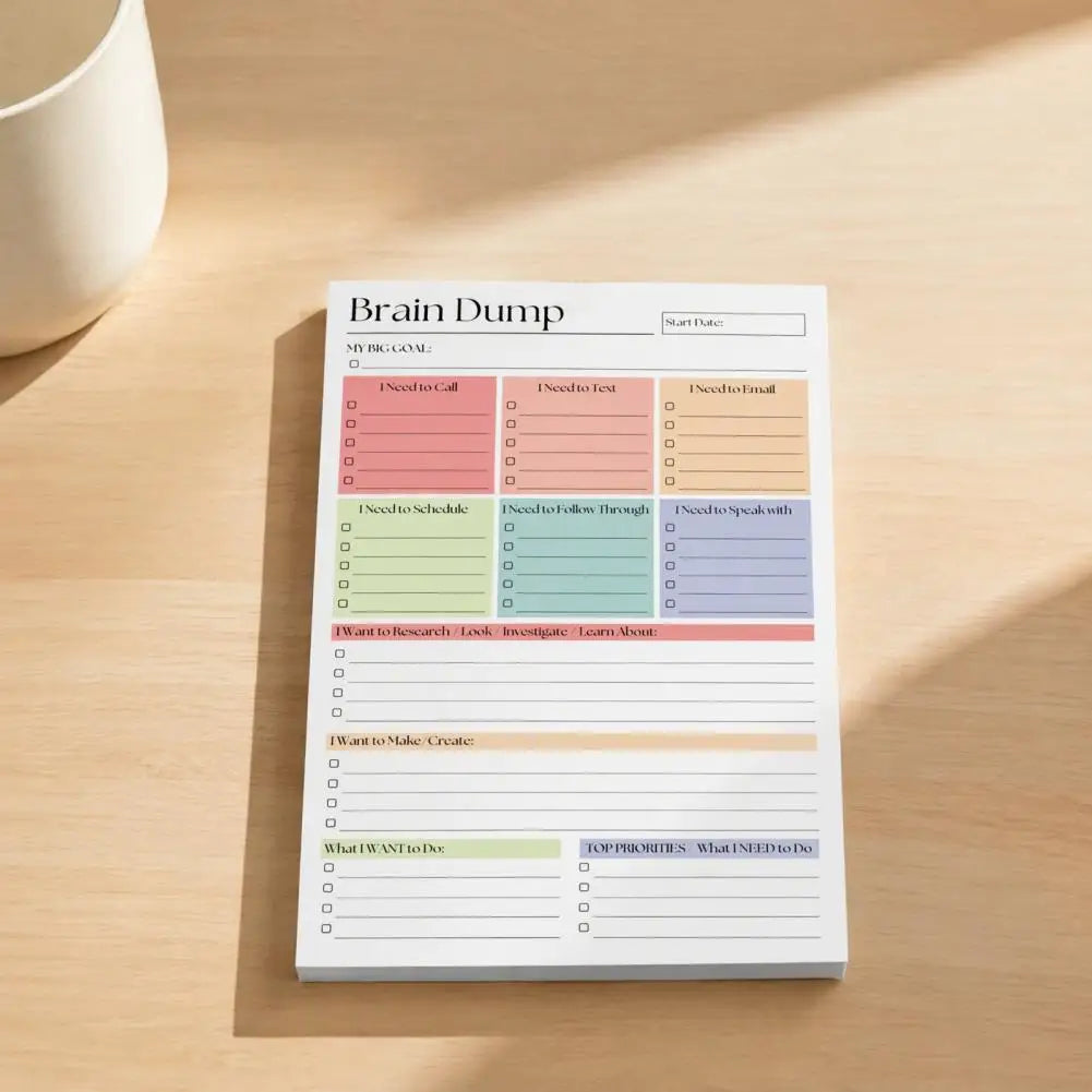 Professional Project Tracking Book A5 To-do List Notebook with 50 Pages Planner Brain Dump Journal Sturdy Binding for Scheduling
