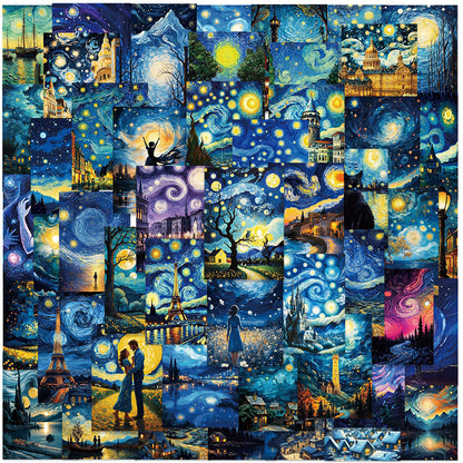 Oil Painting: Van Gogh Starry Sky Stickers - 10/30/50pcs Art Decals