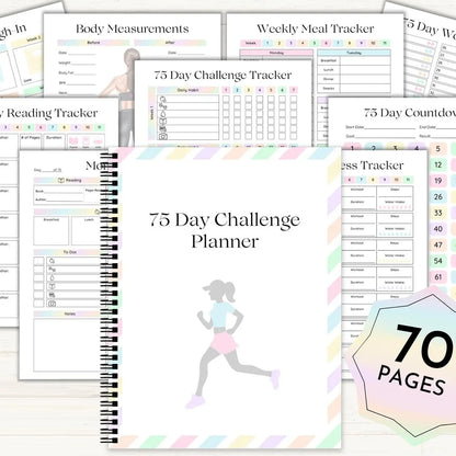 75-Day Multifunctional Goal Planner with Habit Trackers & Milestones Fitness/Study Challenge Journal for Academic Productivity