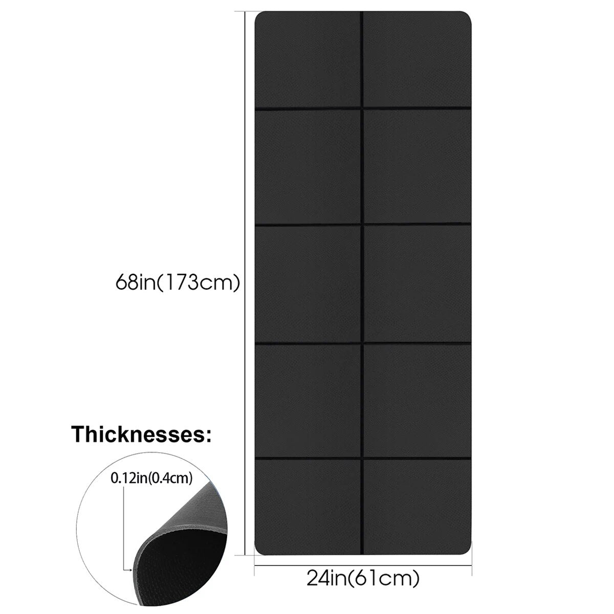 Yoga Mat 4mm EVA Foam - Comfortable Fitness & Pilates Mat
