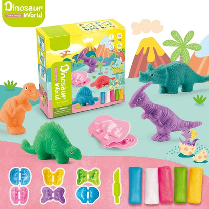Playdough Dinosaur Set - Air Dry Clay & Molds for Kids