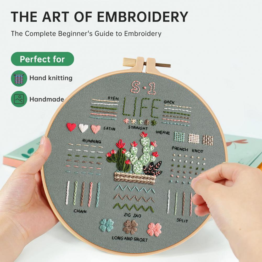 Embroidery Kit 3Pcs: Beginner's Cross Stitch Set with Hoop