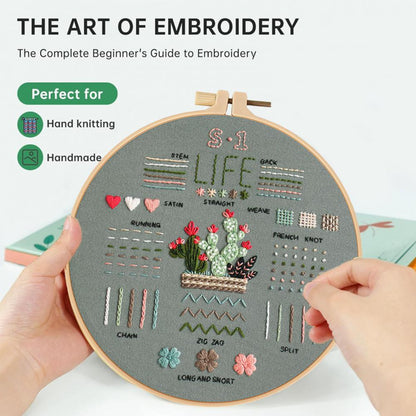 Embroidery Kit 3Pcs: Beginner's Cross Stitch Set with Hoop