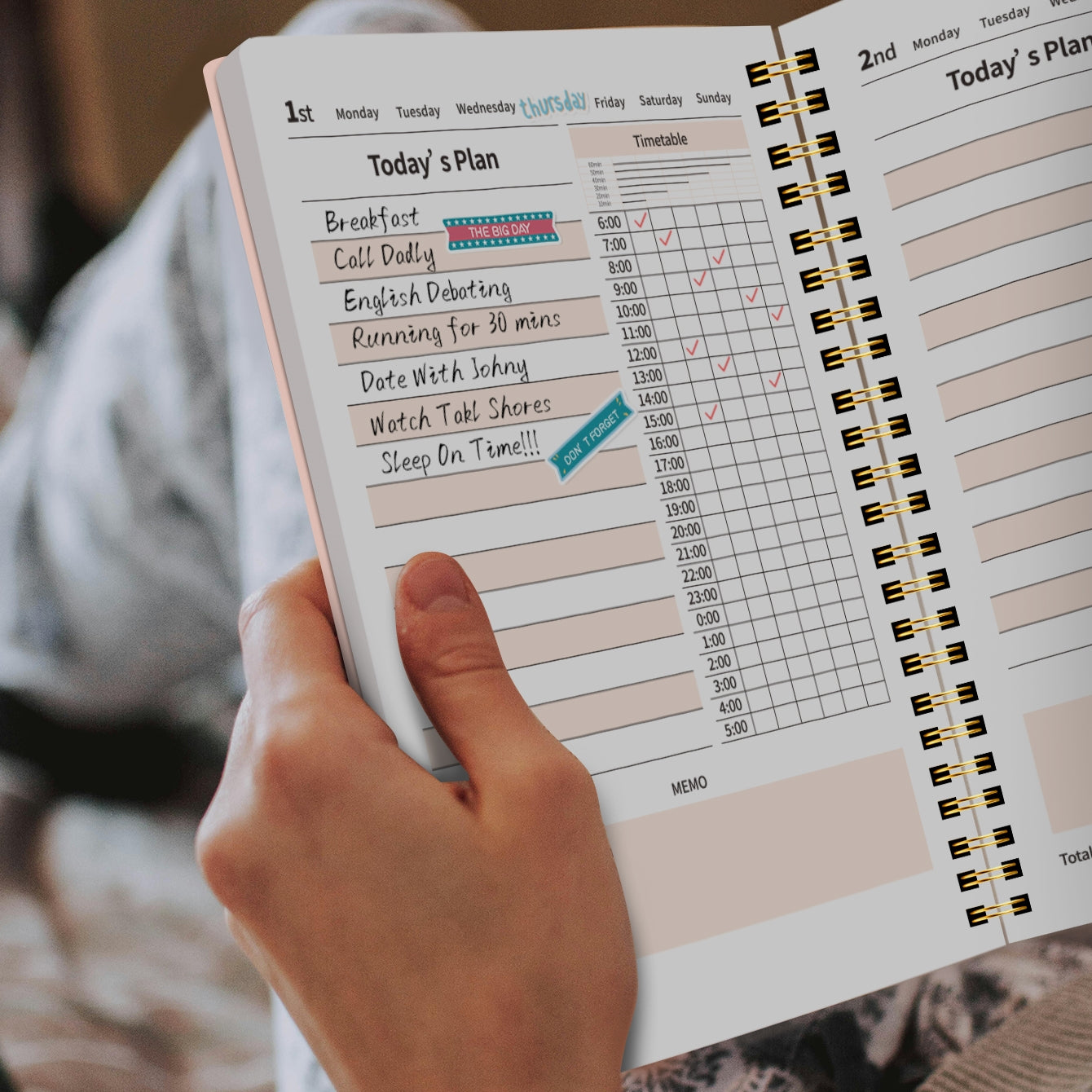 A5 Daily Planner Book: Time Blocking & Habit Tracker
