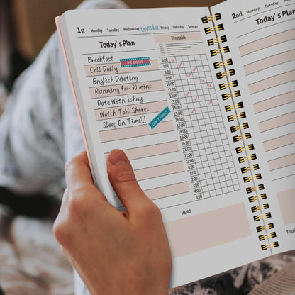 A5 Daily Planner Book: Time Blocking & Habit Tracker