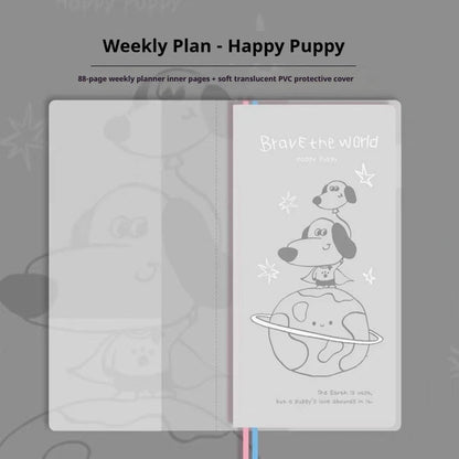 Kinbor Undated Weekly Planner Notebook, 2 Pages Per Week Illustrated Hardcover Journal with To-Do List, Portable Student Plan
