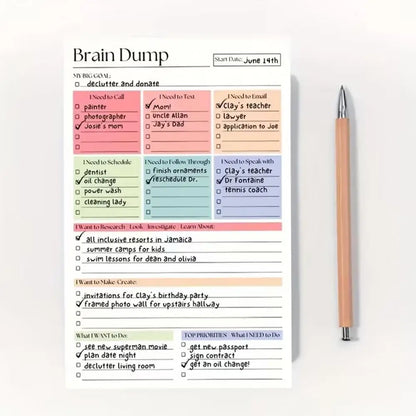 Professional Project Tracking Book A5 To-do List Notebook with 50 Pages Planner Brain Dump Journal Sturdy Binding for Scheduling