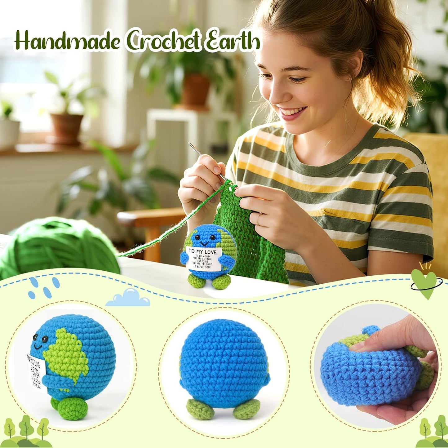 Crochet Earth Doll: Positive Energy Handmade Gift