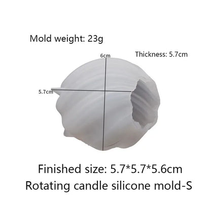 Silicone Mold: 3D Rotating Pillar Candle Mold - Geometric Wave Silicone Mould