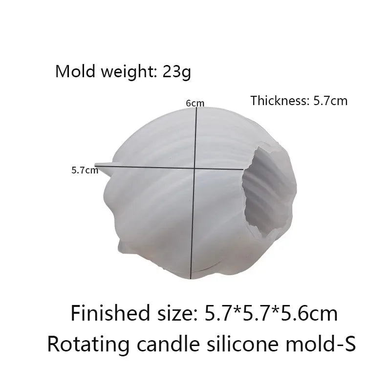 Silicone Mold: 3D Rotating Pillar Candle Mold - Geometric Wave Silicone Mould
