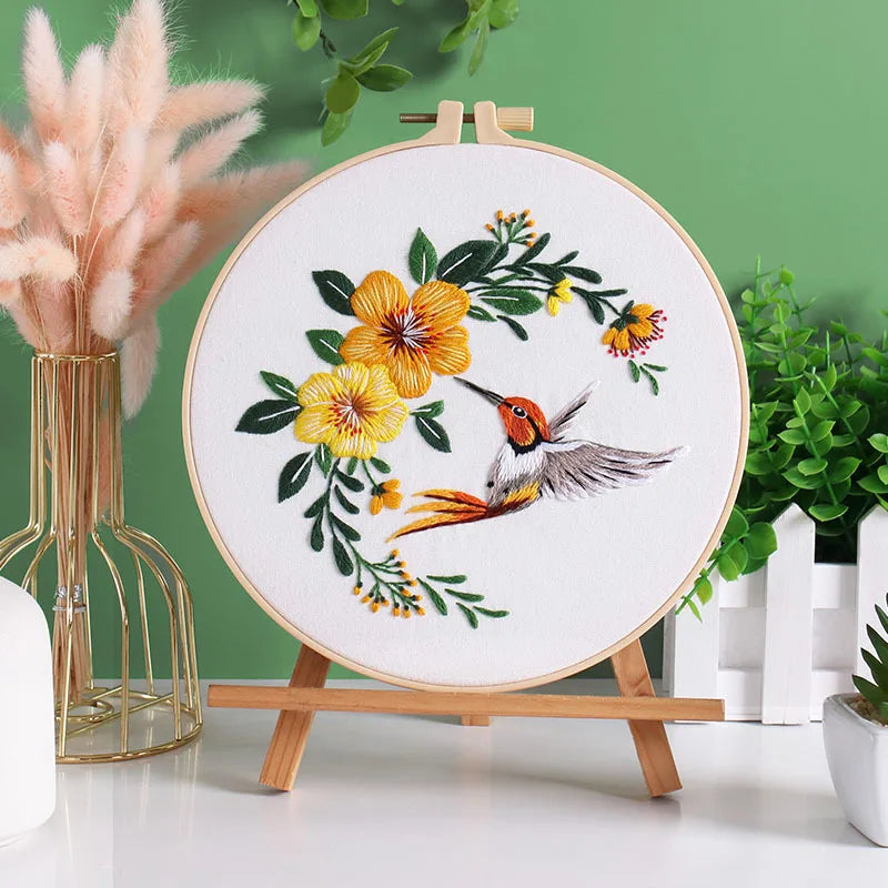 Embroidery Kit: Beginner Cross Stitch Flower Set