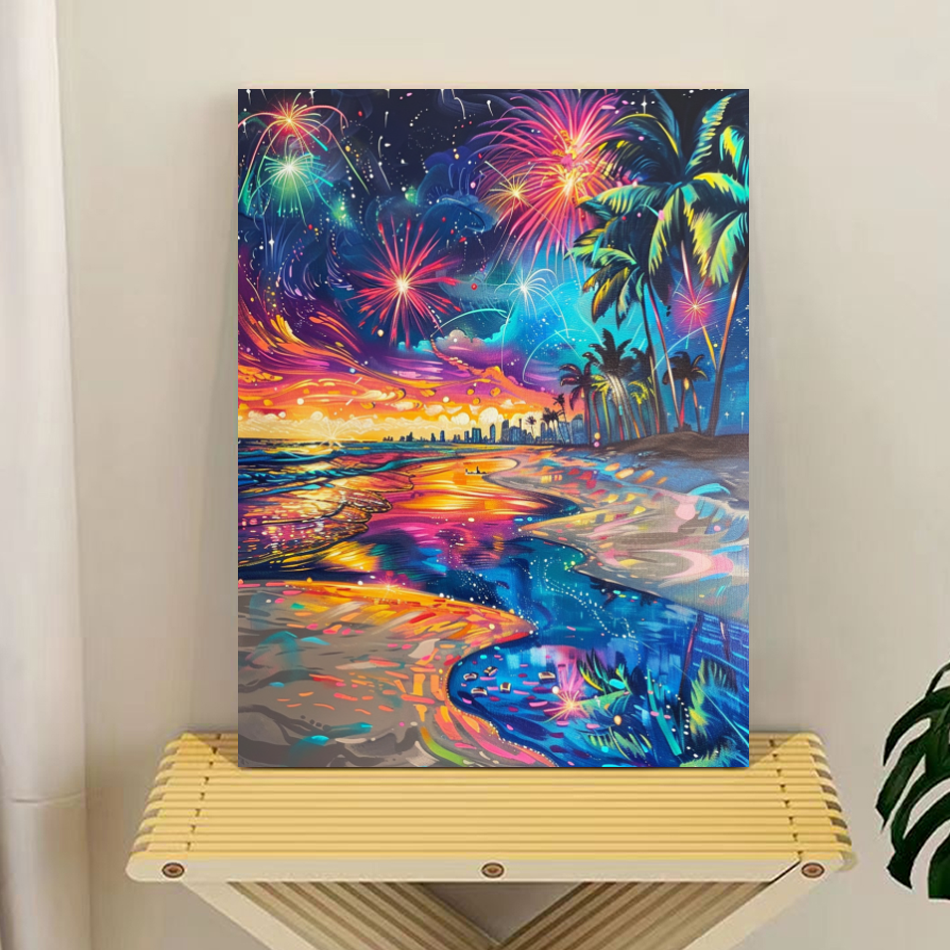 Paint By Numbers Kit 40x50cm - Beach Night Art for Adults