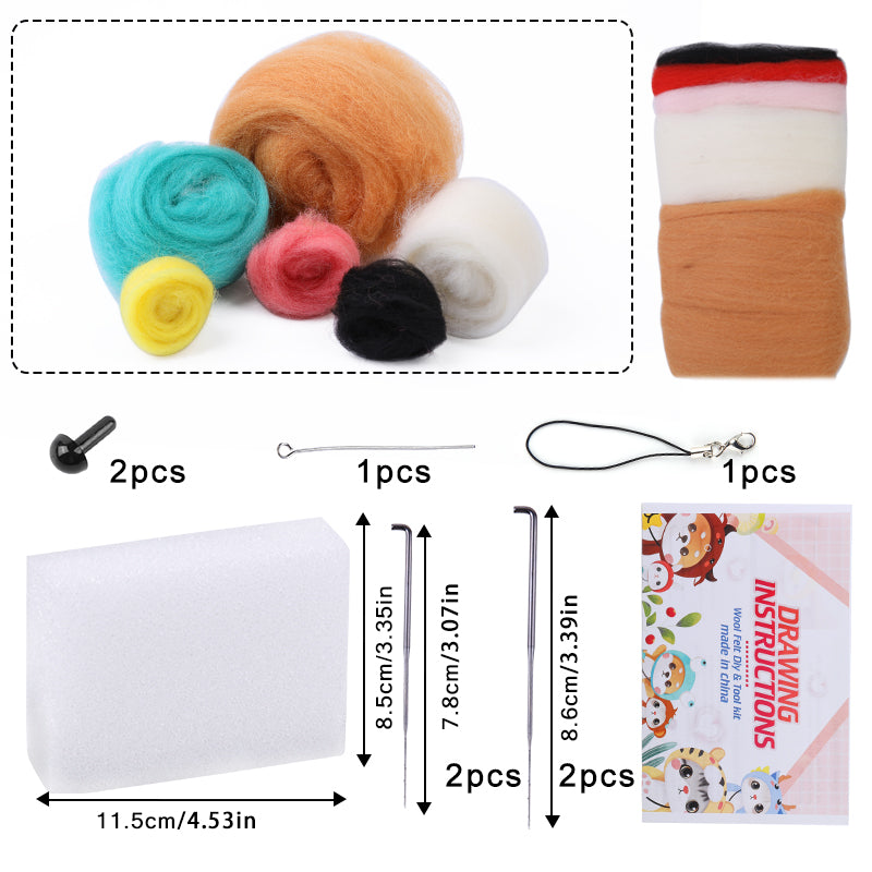 Wool Felting Kit: DIY Animal Toy Needlework Starter