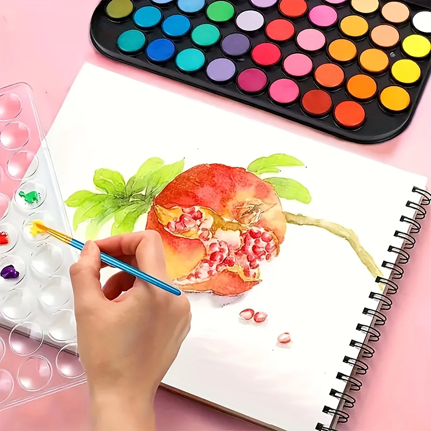 Watercolor: 48 Colors Watercolor Paint Set - Washable & Vibrant