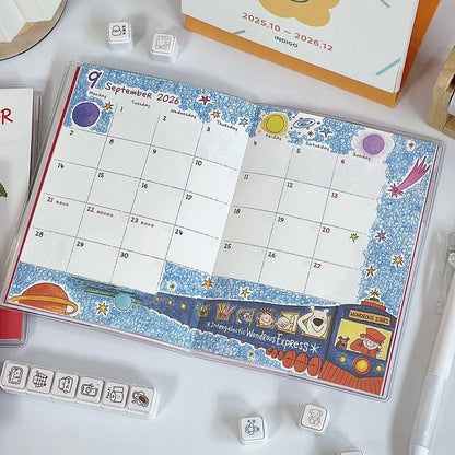 Cute Coco Girl 2026 Planner Book with Calendar Color Inner Page Agenda Book Cartoon DIY To Do List Notepad School Supplies