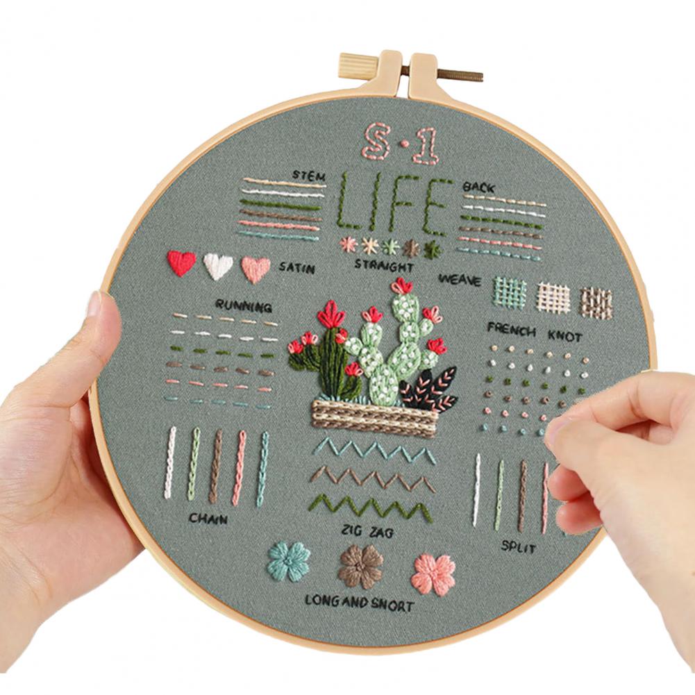 Embroidery Kit 3Pcs: Beginner's Cross Stitch Set with Hoop